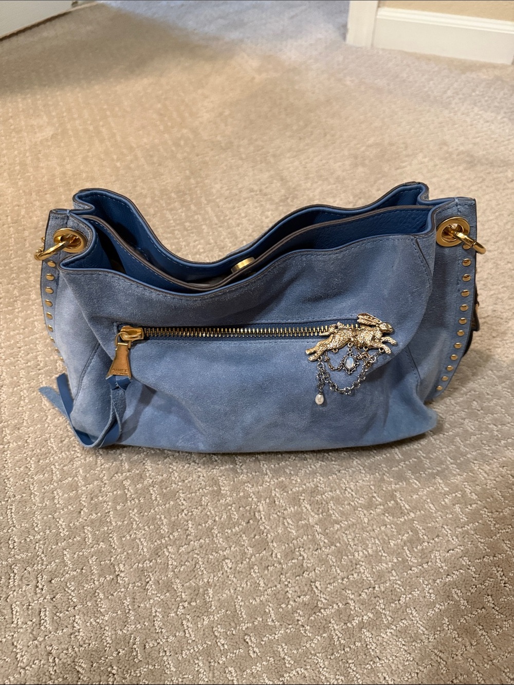 Aimee Kestenberg Roma Double Entry Blue Should Bag - Picture 6 of 15
